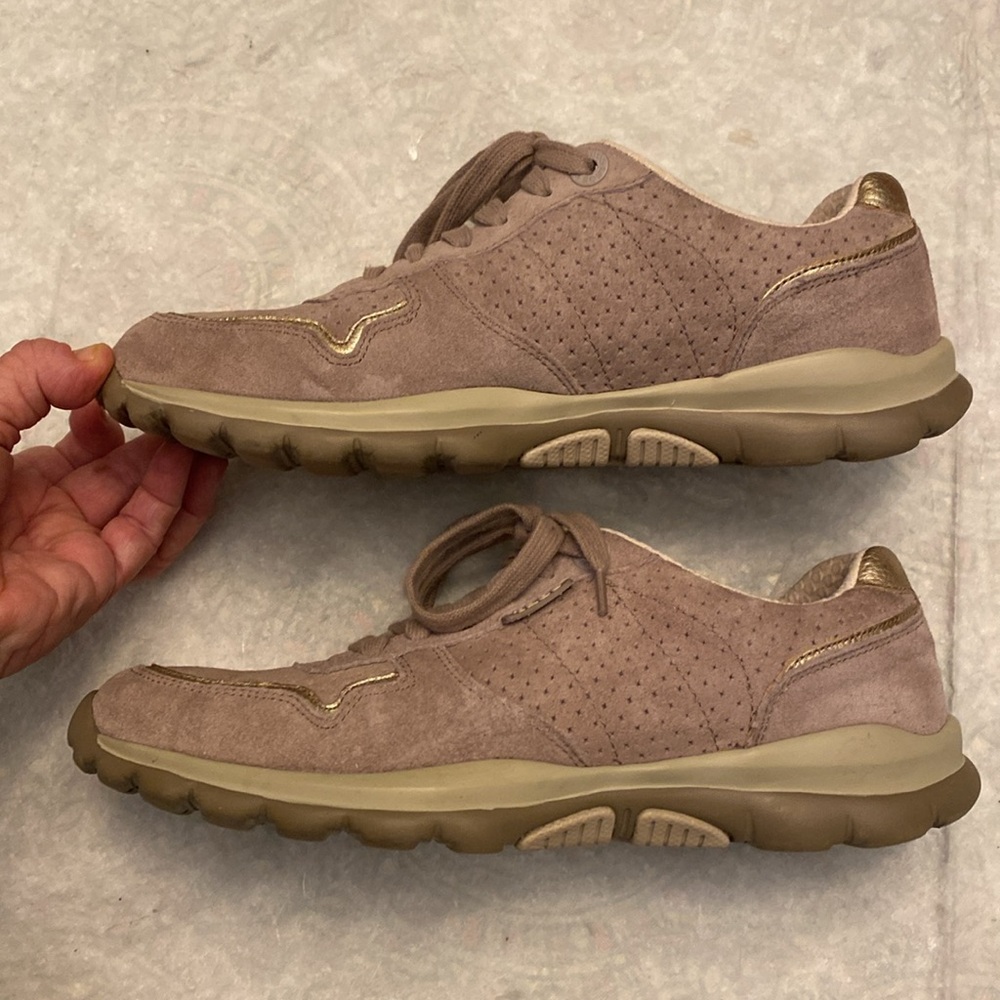 Taos 8.5 suede leather sneakers with gold trim - Picture 5 of 11